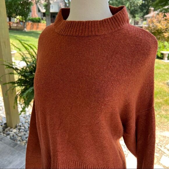 A NEW DAY Oversized Rust Sweater Very Soft Boat neckline size Small - Picture 3 of 6